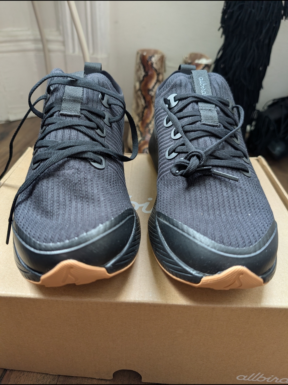 allbirds Men’s Sneakers in Black with Tan Gum Sole